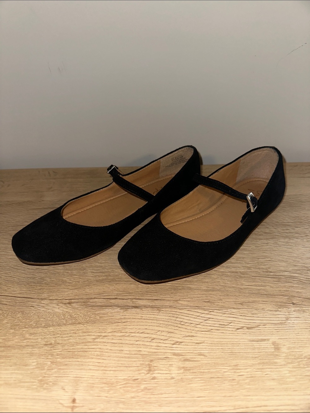 Crown Vintage Black Suede Mary Jane Flats - Women's Slip-On Comfort